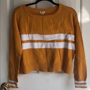 Garage Yellow and White Striped Sweater